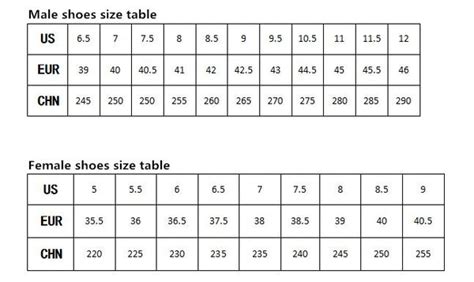 anta size chart.